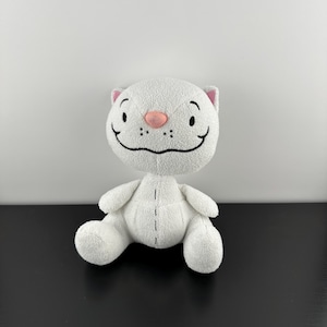 Peluche blanche Binoo Cartoon Toupie & Binou 20 cm grande taille vintage à collectionner