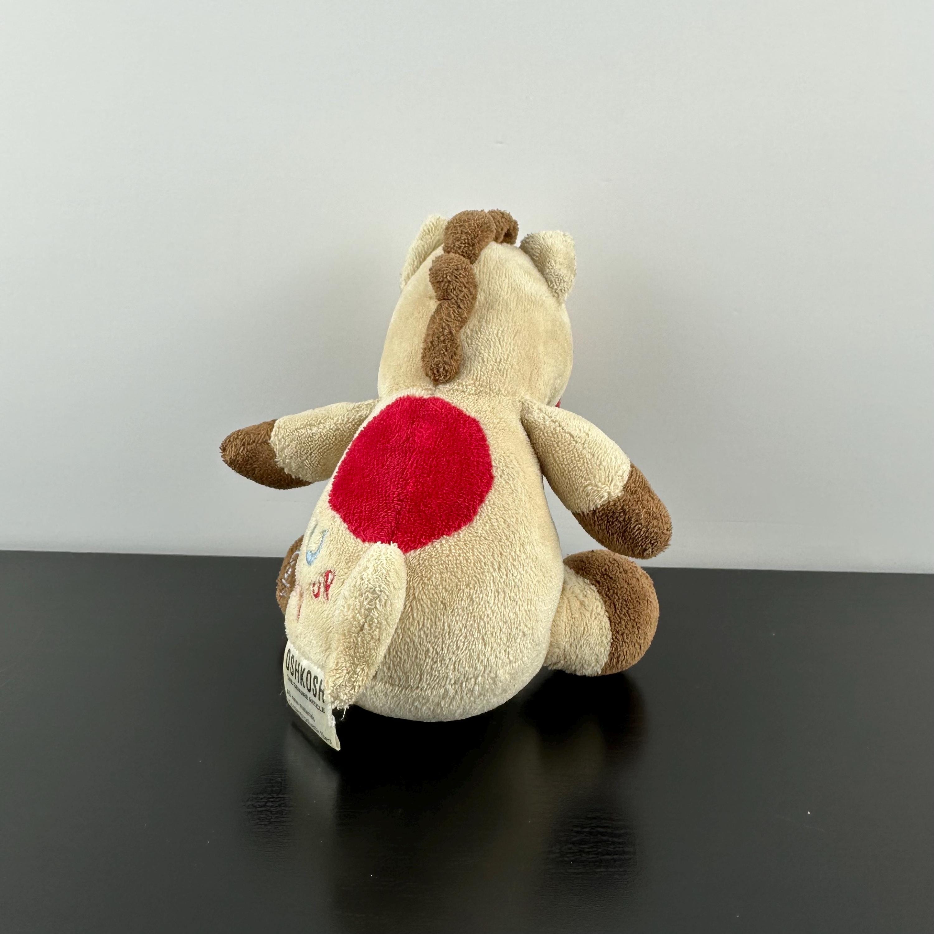 Vintage Oshkosh Pony Horse Rattle Plush Baby Toy Giddy up Brown