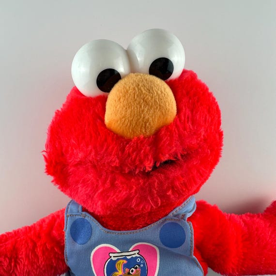 Vintage 2004 Sesame Street Nanco Ganz Elmo Blue Overalls With