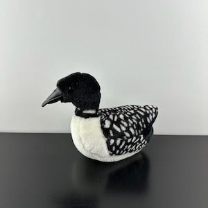 Wild Republic K&M Audubon Common Loon Black White Duck Bird Sound Not Working 7” Plush Stuffed Animal Vintage Collectible
