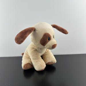 TY Baby Bumpkin 6” Cucciolo Cane Toppa Beige Marrone Morbido Peluche Animale Imbottito Vintage da Collezione