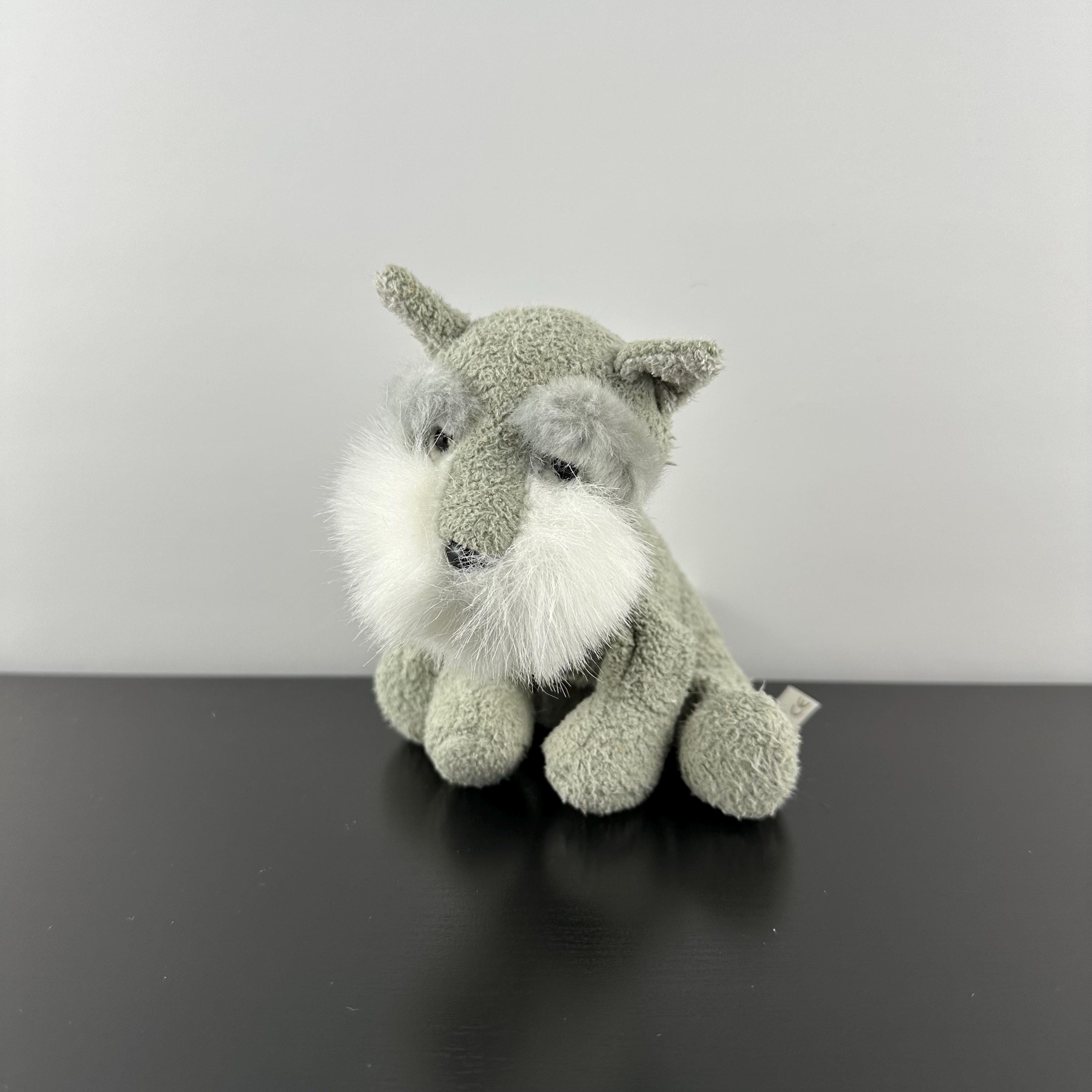Luv Pets Russ グレーのぬいぐるみ　指すいの出来るモンチッチの様な子 Russ Luv Pets Scuffy Schnauzer Dog Grey Gray Plush Bean Bag Mini