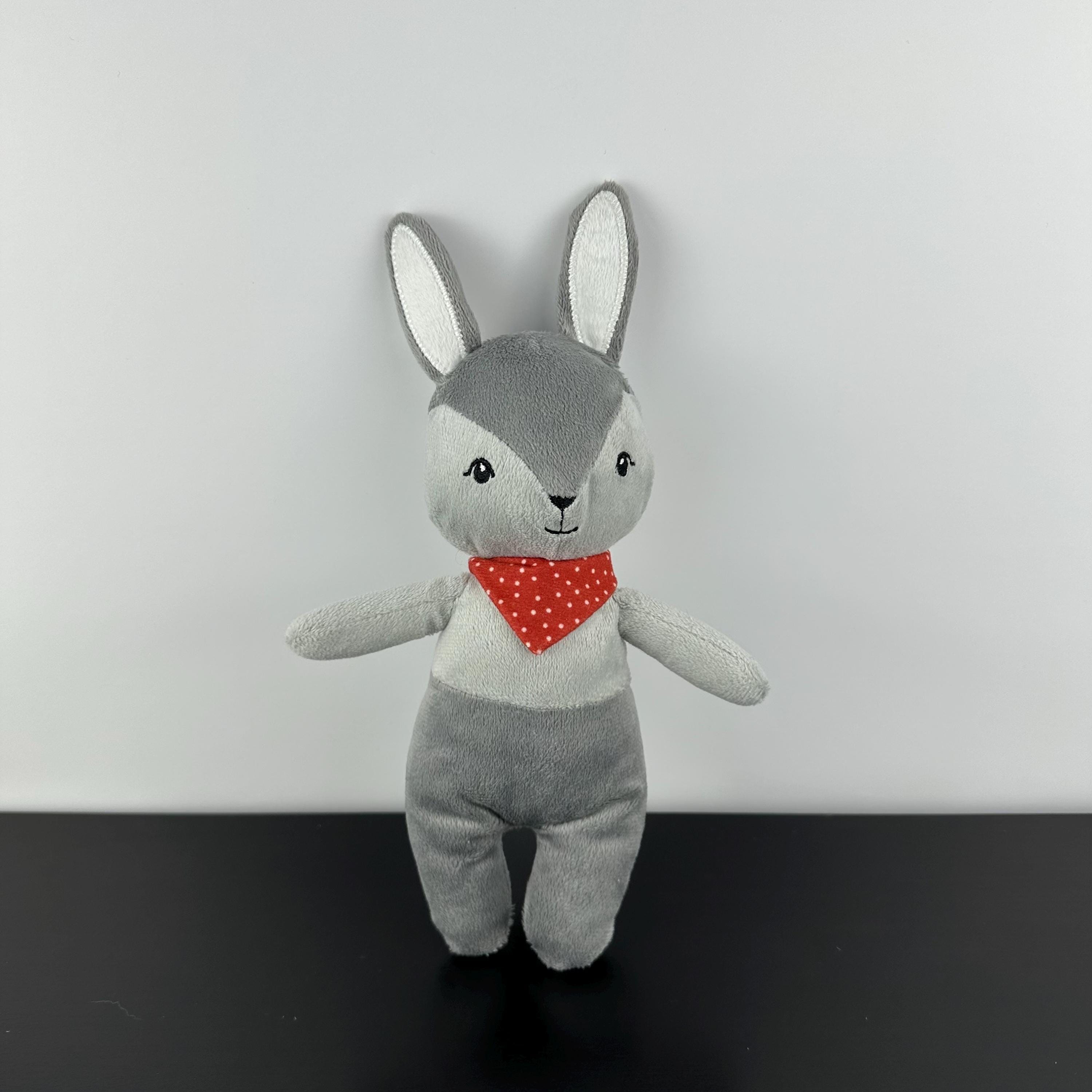 IKEA Gulligast Gray Bunny Rabbit Red Bandana Baby Stuffed Animal