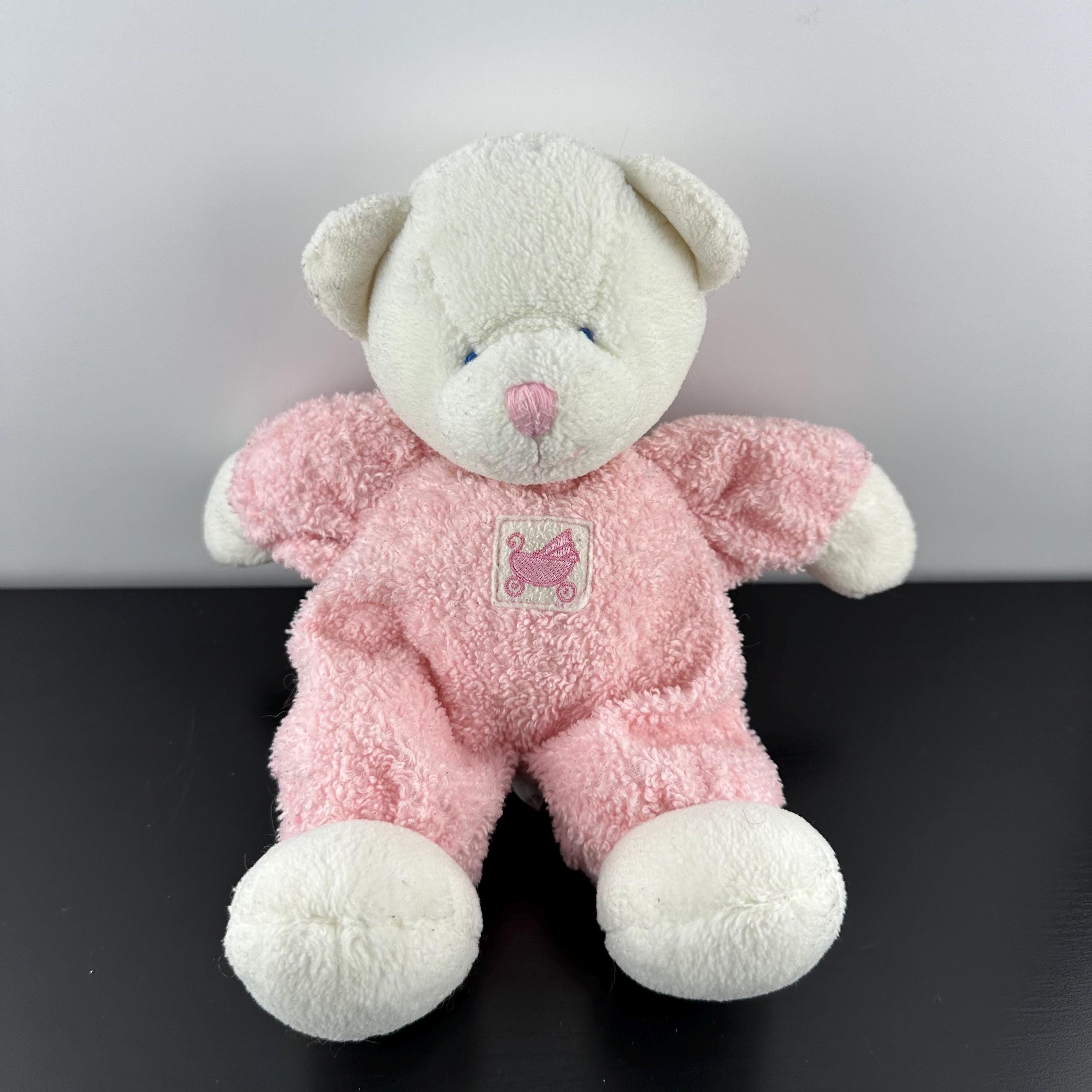 Vintage Russ Berrie Baby DROWSY Large 11” Pink Teddy Bear Rattle