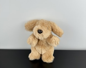 Vintage 1991 Gund Muttsy piccolo mini cucciolo di peluche in piedi color marrone chiaro, 7 pollici