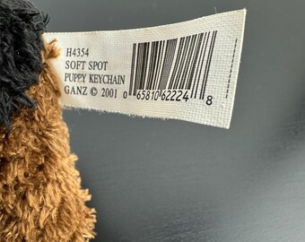 Ganz 2001 Vintage Rare Soft Spot Puppy Keychain 5” H4354 Brown