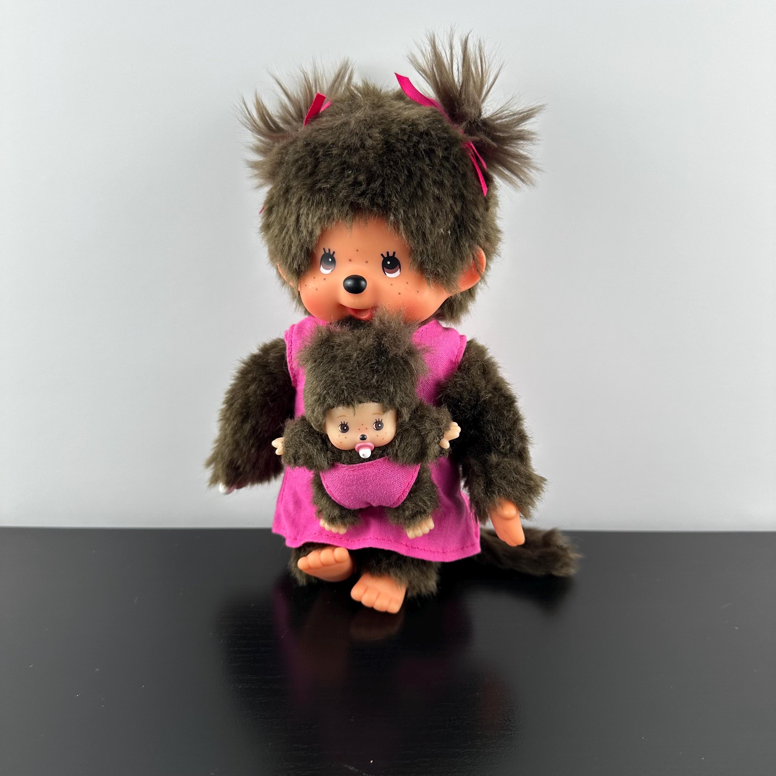 Monchhichi Sekiguchi Mother Care Pink Mommy Baby Monkey Doll 8