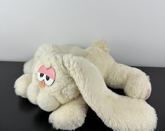 ウサギ　ぬいぐるみ 赤いリボン付き 1991年ヴィンテージ GANZ ウサギ（赤いリボン付き）関節式ぬいぐるみ
