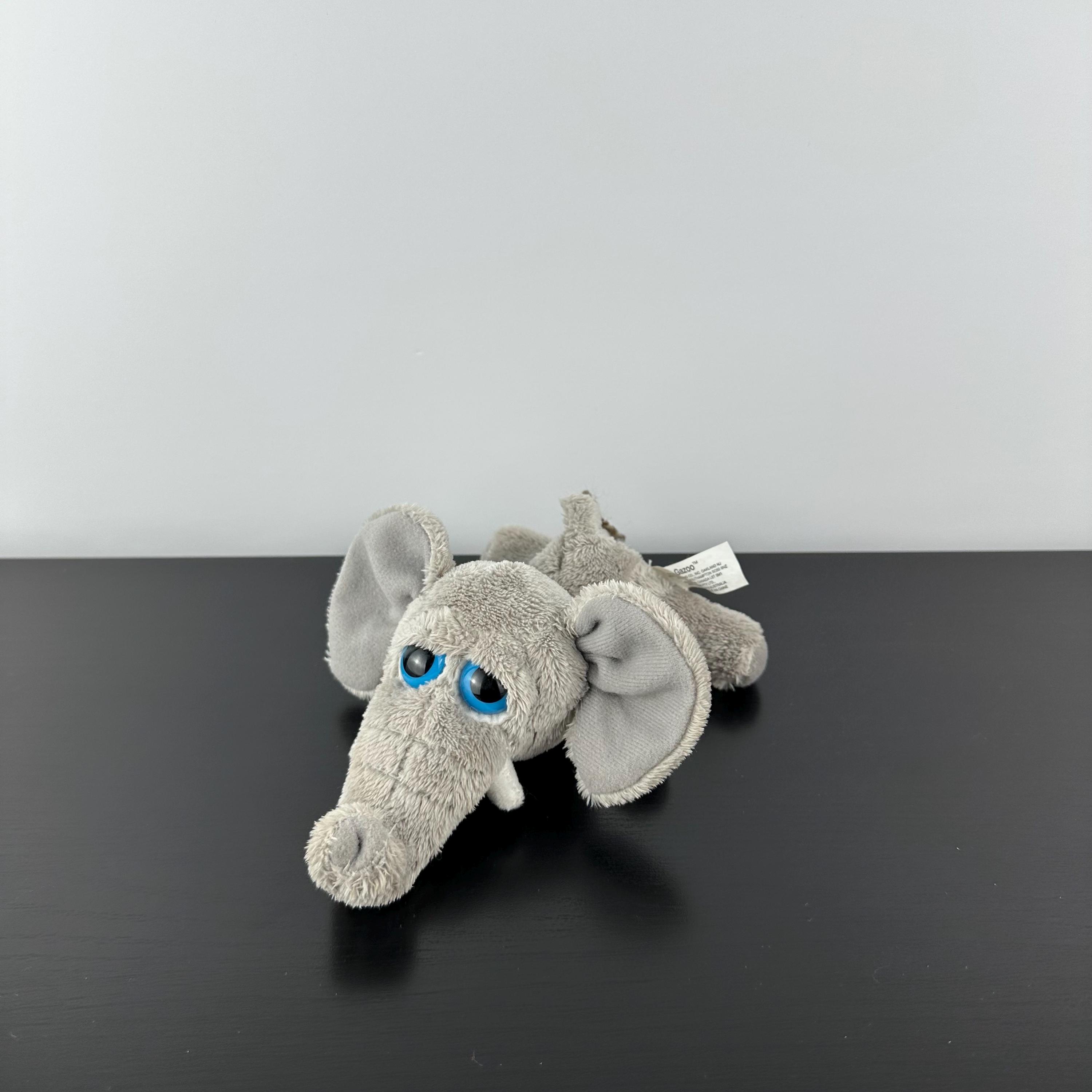 Russ Berrie Gazoo Gray Elephant Lil' Peepers Blue Eyes 7” #23447