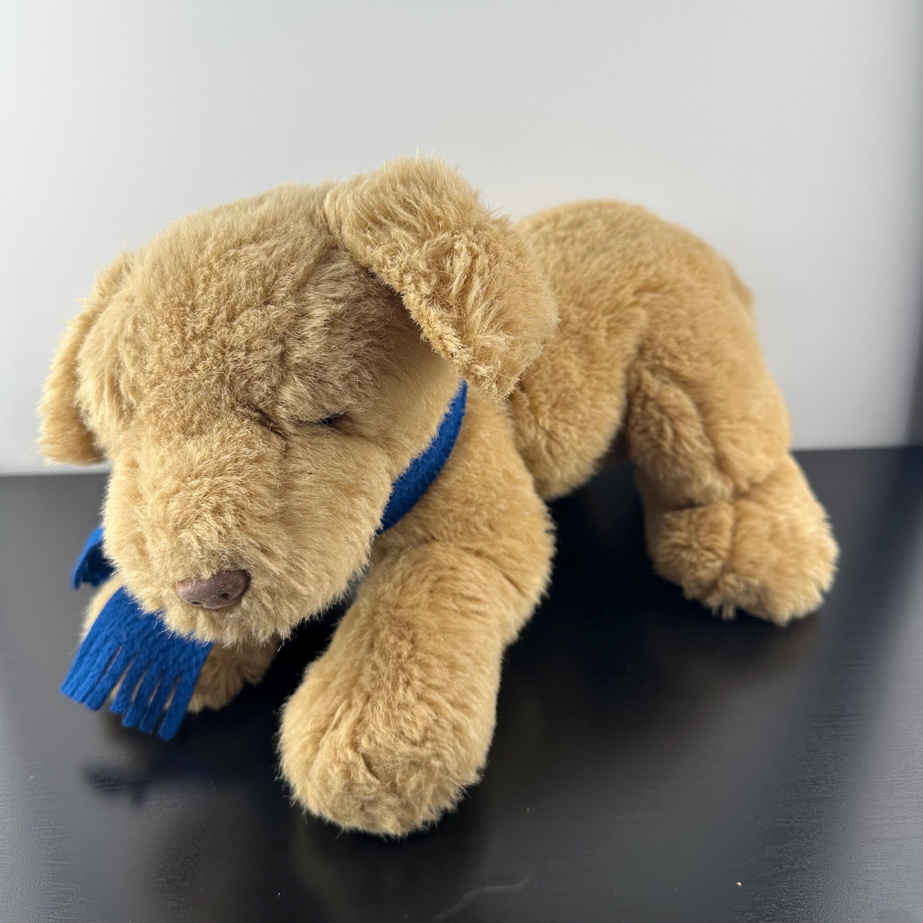 Vintage 1997 Gund Eddie Bauer Tan Labrador Brown Puppy Dog Blue