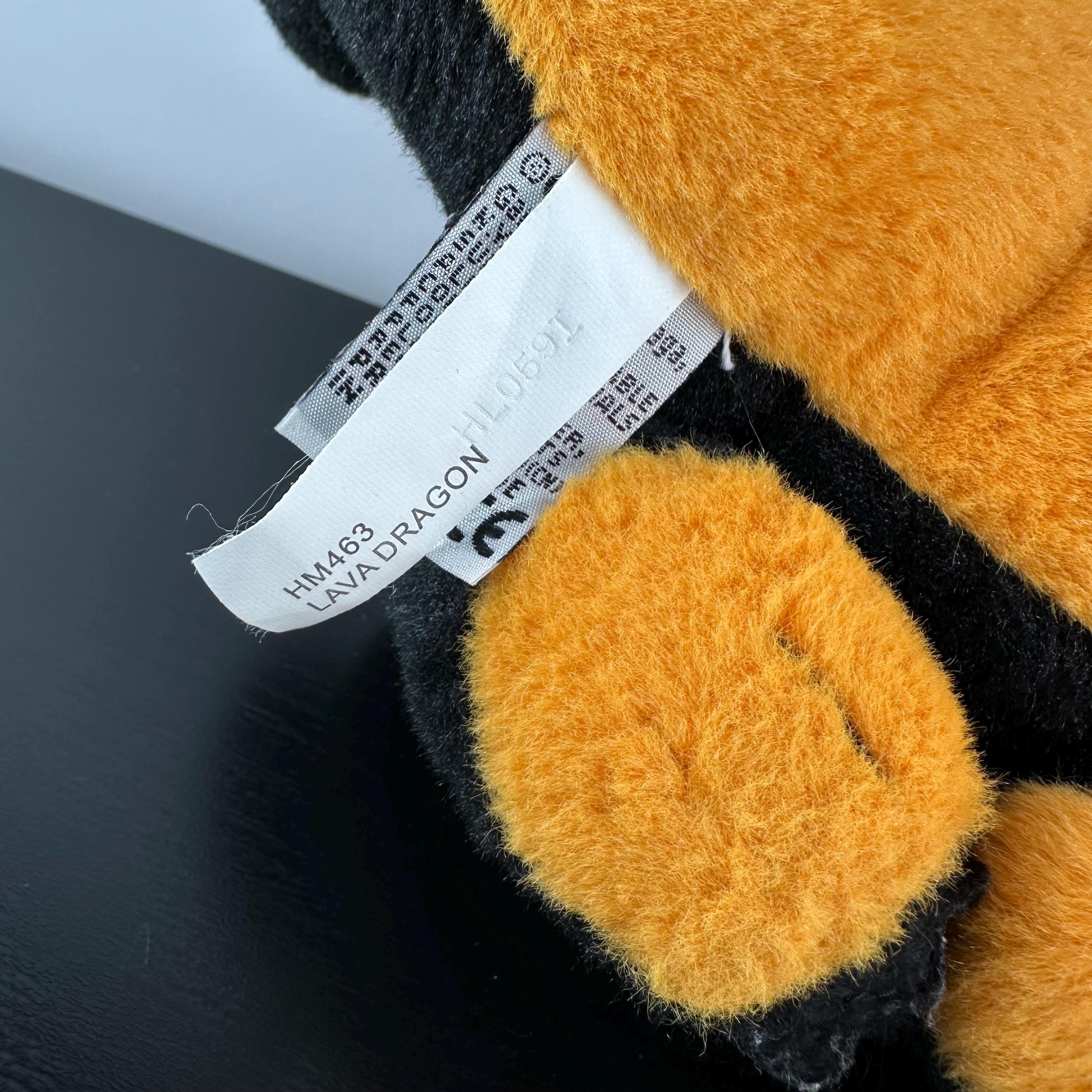 Ganz Webkinz Black Orange Lava Dragon Plush Stuffed Animal Toy