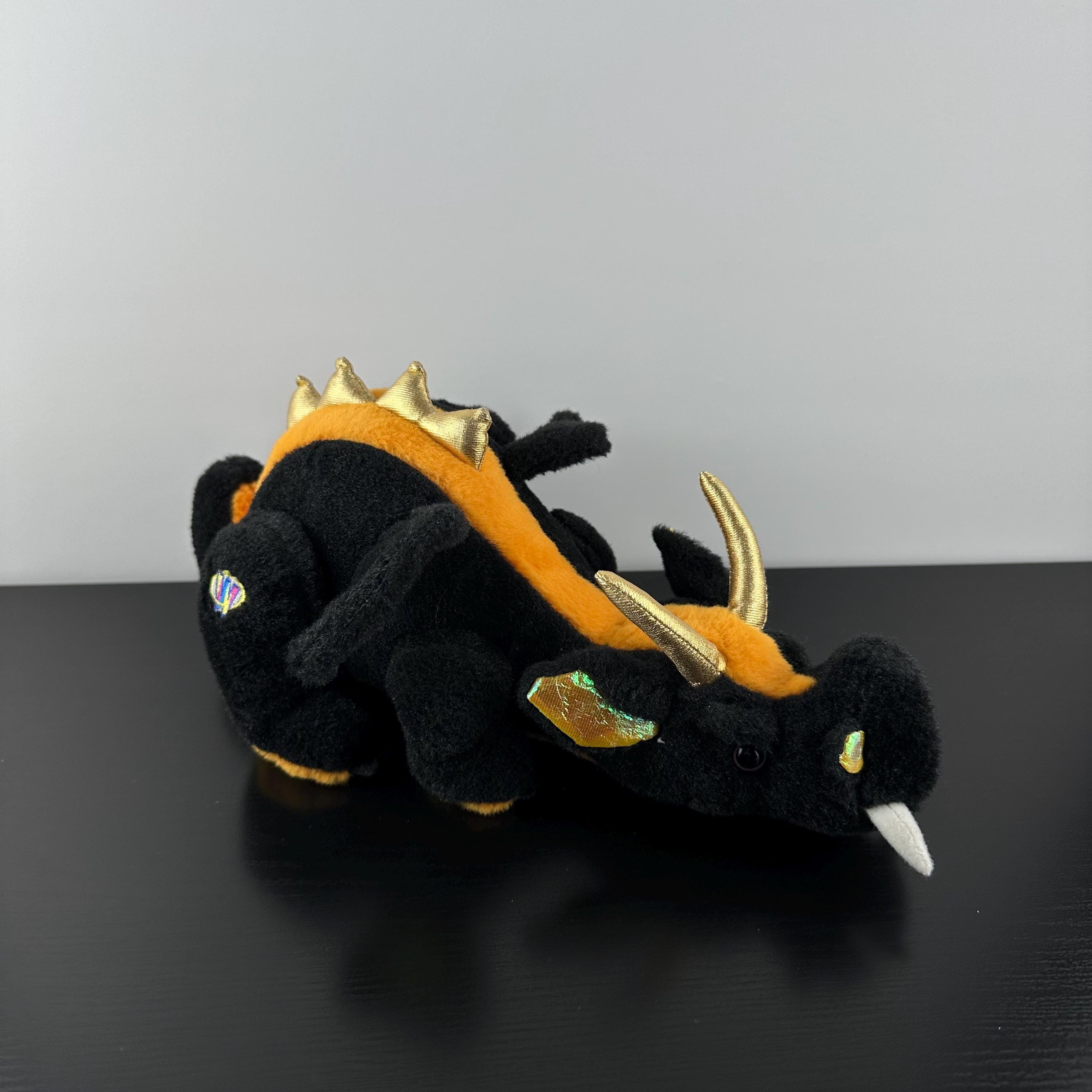 Ganz Webkinz Black Orange Lava Dragon Plush Stuffed Animal Toy