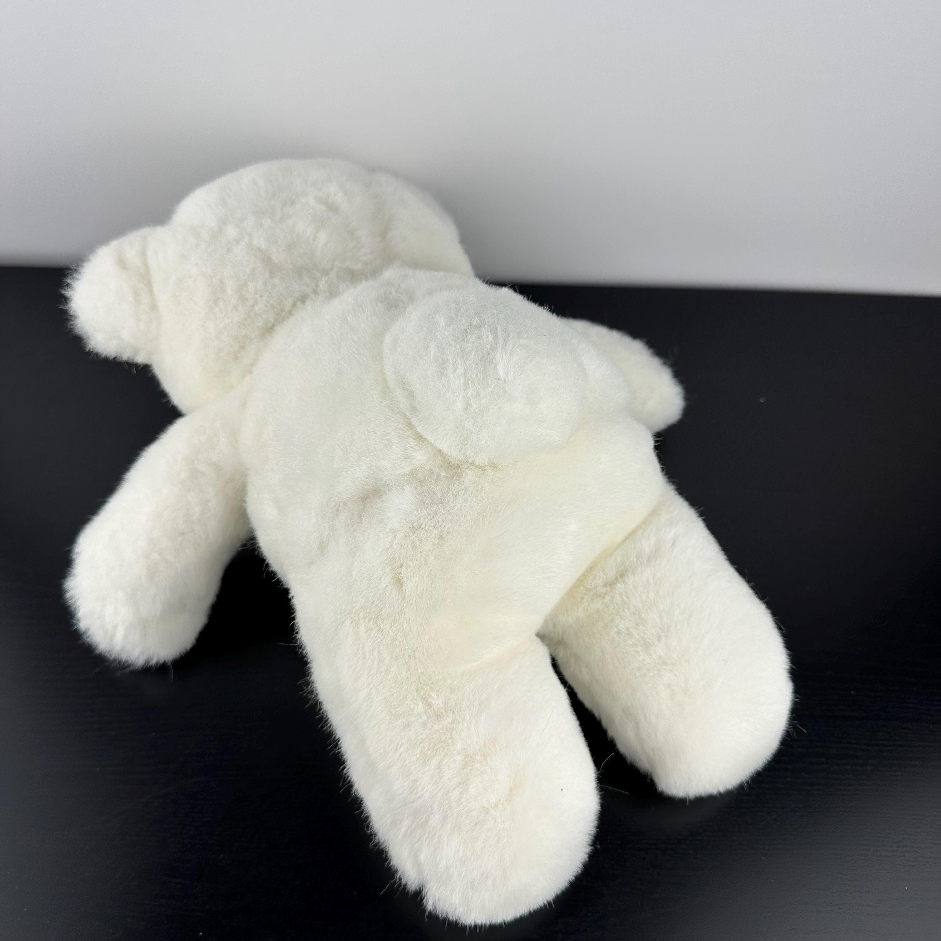 Vintage White Classic Teddy Bear Plush Stuffed Animal 12” - Etsy