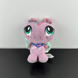 Vintage Y2K Littlest Pet Shop Pink Purple Butterfly Plush Stuffed Animal Toy Hasbro 6” LPS VIPs 68643 RARE
