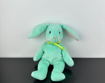 Peluche vintage de TY Beanie Baby Hippity el Conejito Verde de 8 pulgadas (1996).