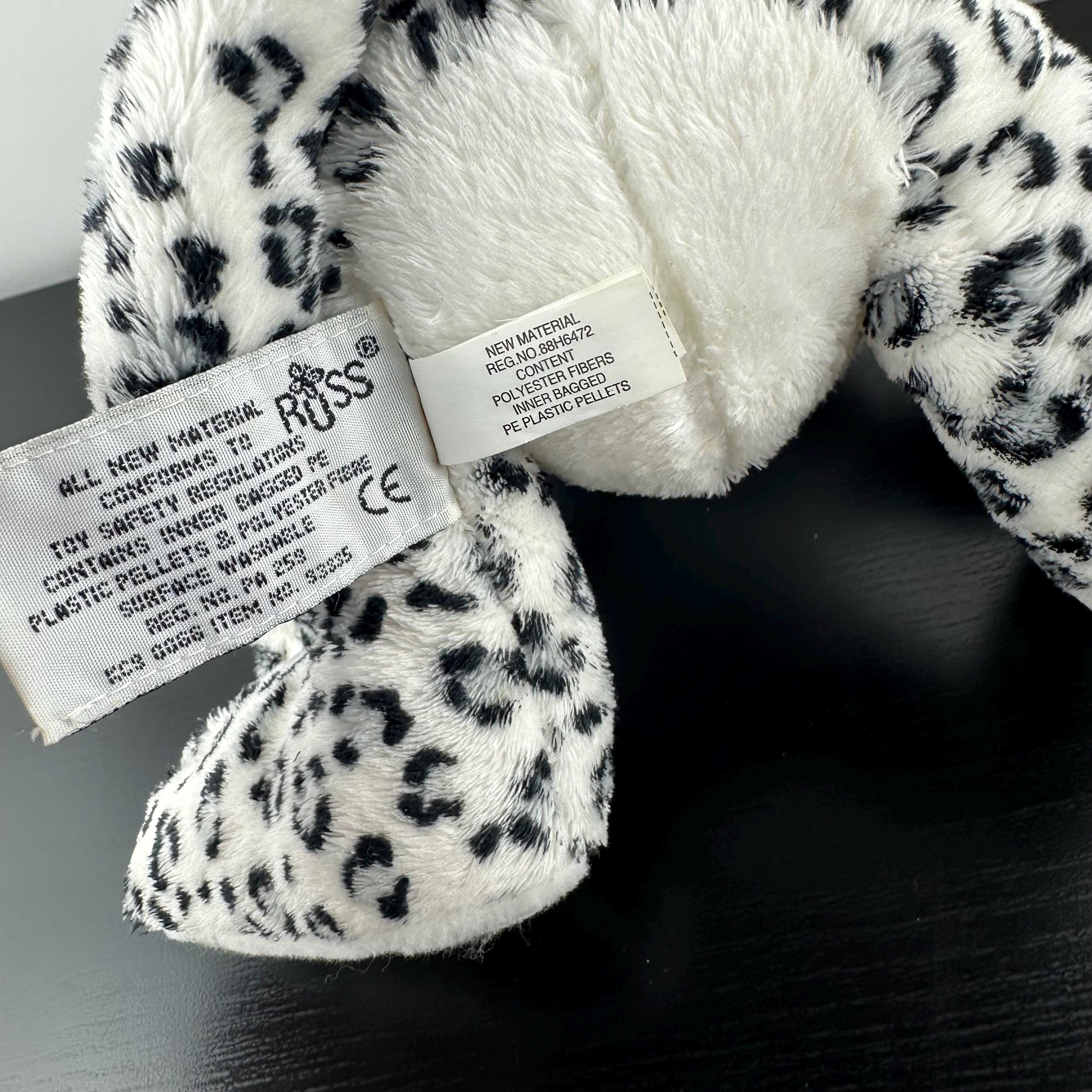 Vintage Russ Berrie Leonard Snow Leopard White Plush Stuffed