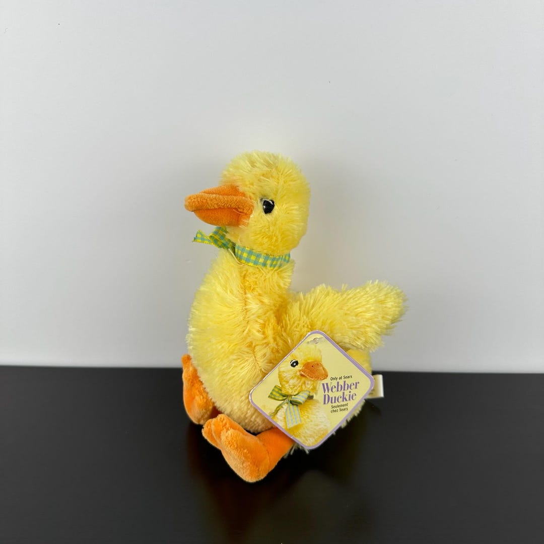 Sears RARE Webber Duckie Duck 8” Yellow Orange Plush Stuffed Animal ...