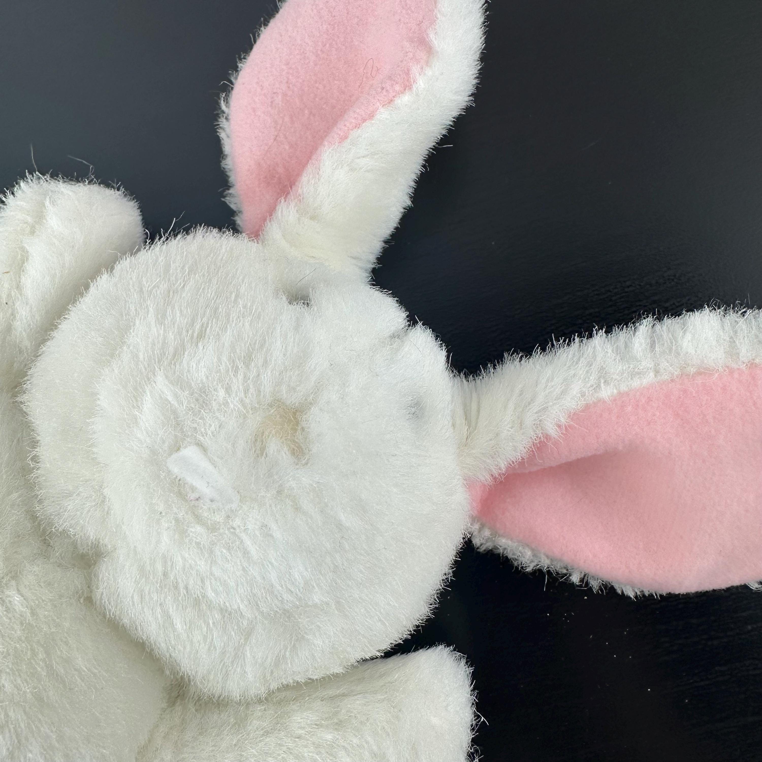 White Rabbit Plush Line Vintage Heartline White Bunny Rabbit Plush Stuffed Animal Pink Ears ...