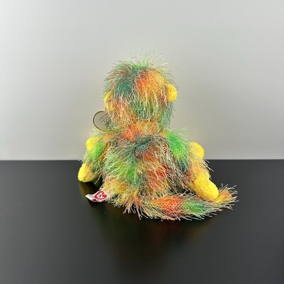 TY Punkies Topsy the Monkey Vintage 2003 Plush Beanie Yellow Green