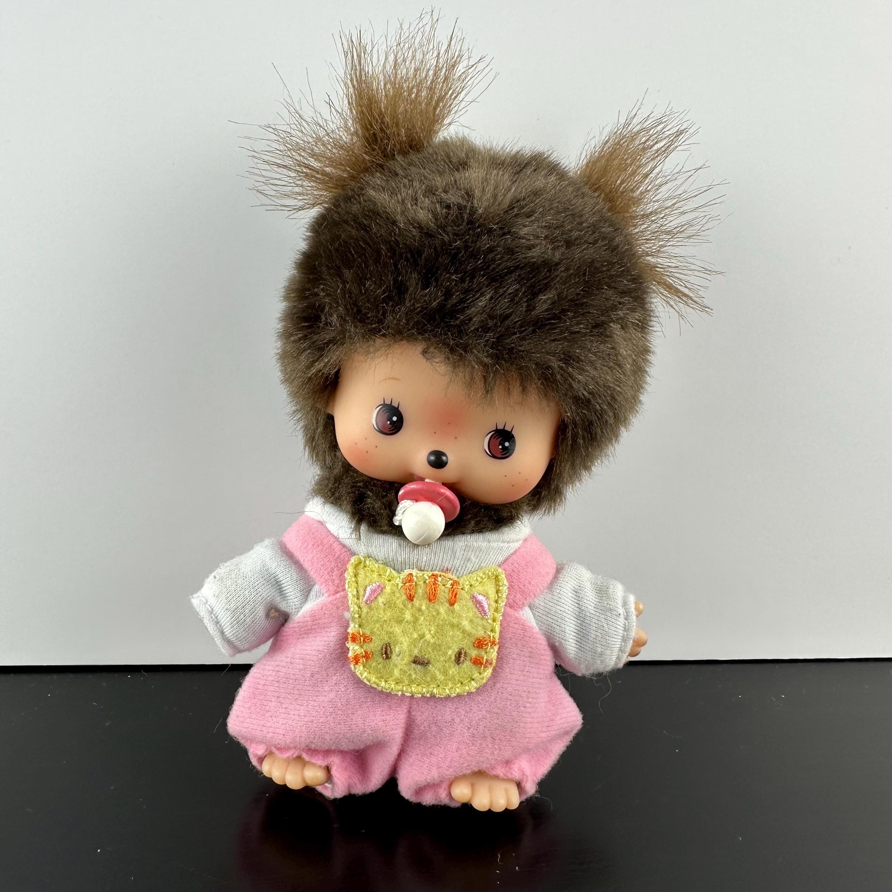 Sekiguchi Monchhichi Beige Girl With Bib - Red/White