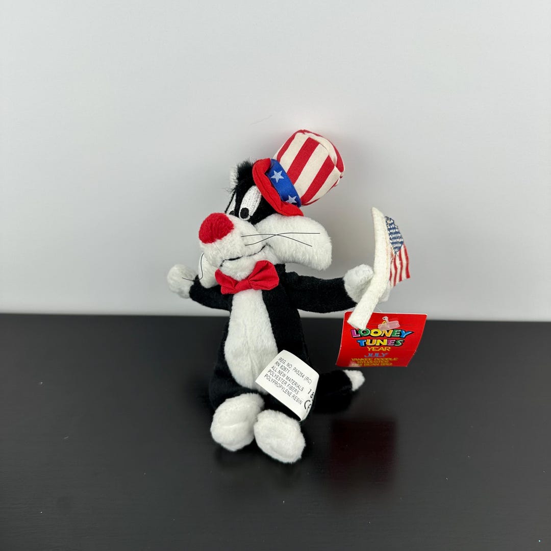 Vintage 1999 Looney Tunes Year July Sylvester Cat Yankee Doodle