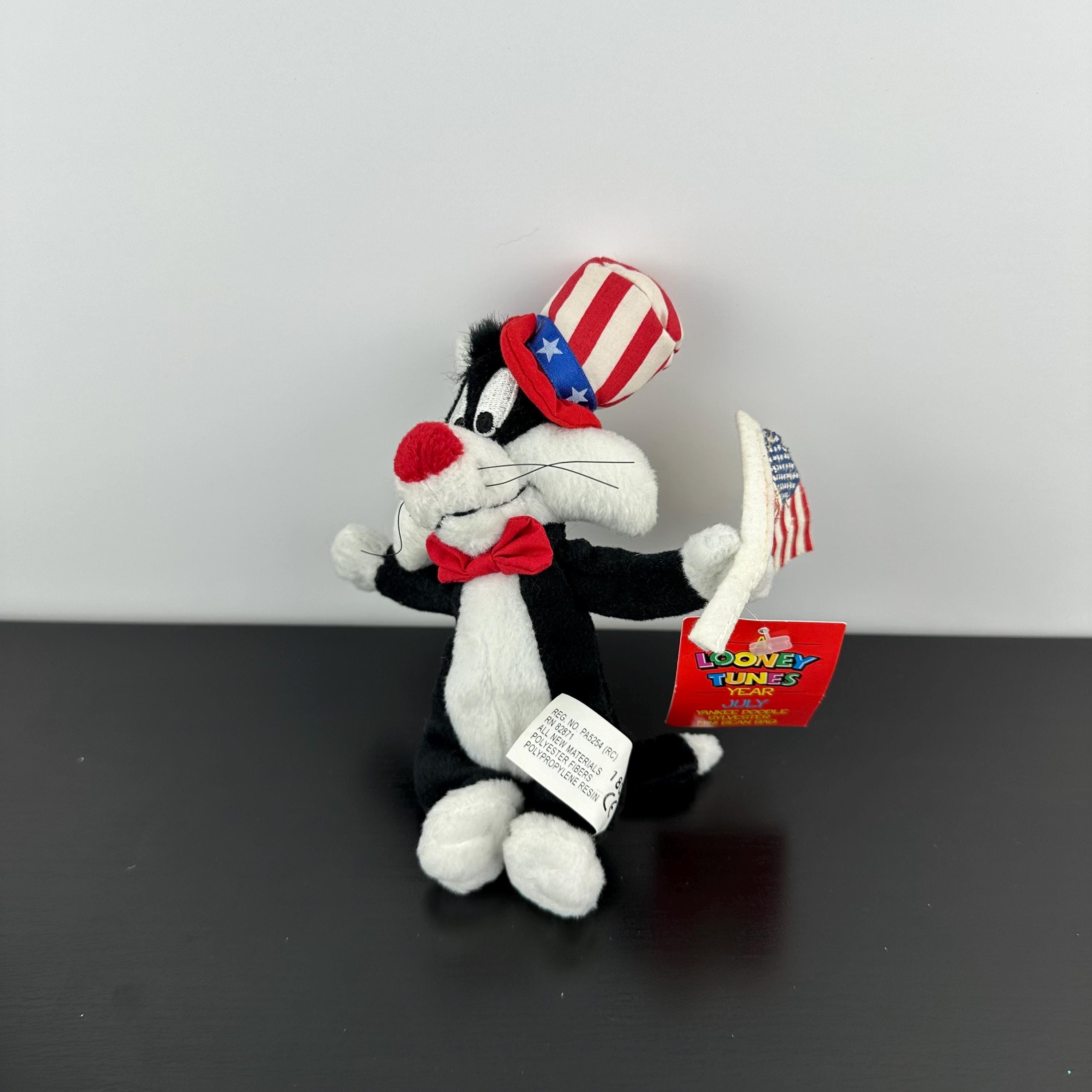 Vintage 1999 Looney Tunes Year July Sylvester Cat Yankee Doodle