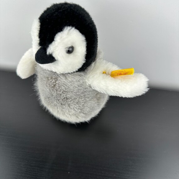 Steiff Flaps Baby Penguin 6” German Gray White Black Plush Stuffed