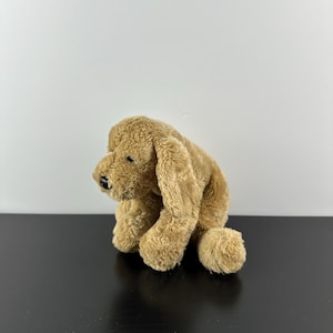 Vintage Gund Puddles Tan Plush Puppy Dog Red Collar Golden Lab Stuffed Small 8” Model 5315