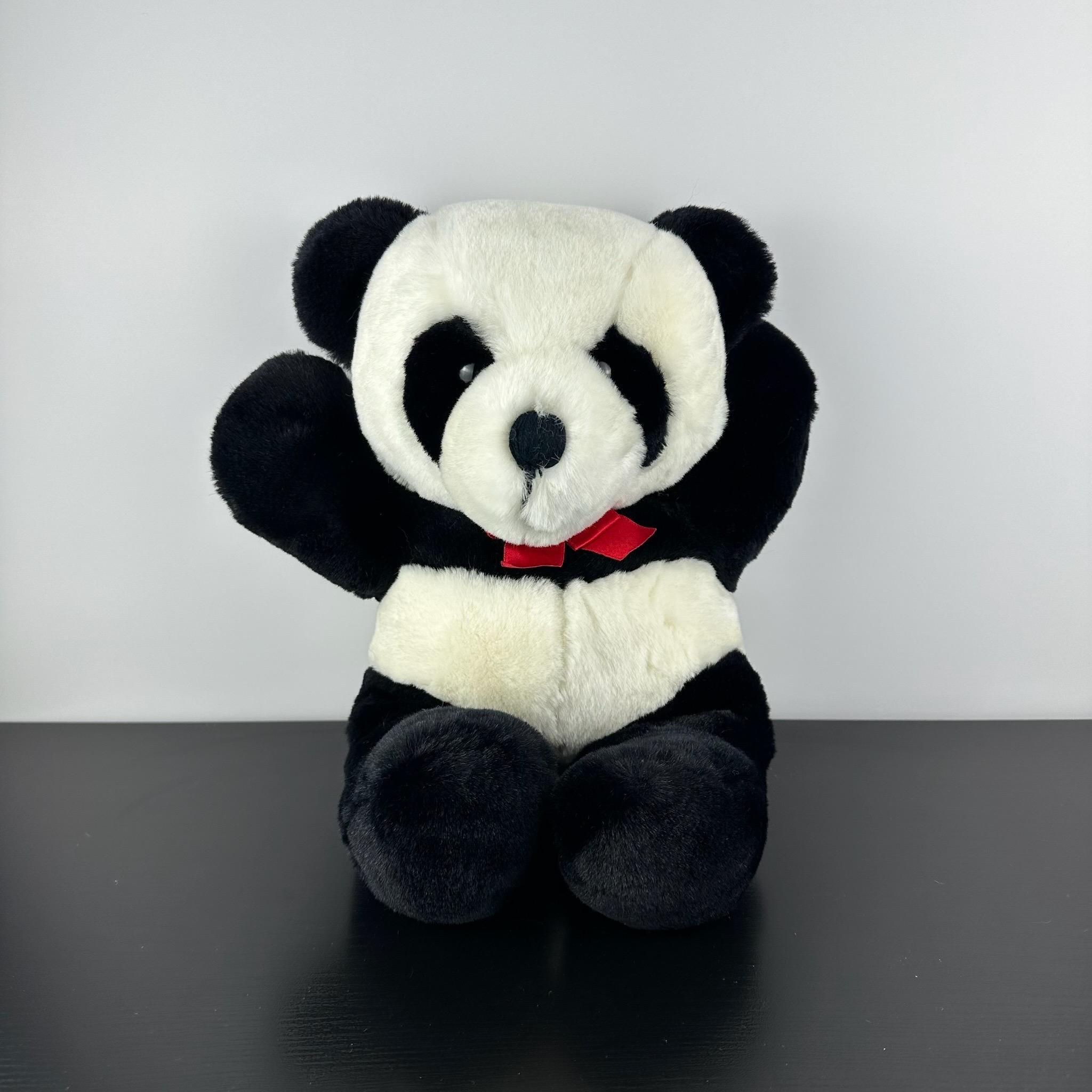 Yonda? Vintage Teddy Bear パンダ Dakin Rare 1987 Vintage Panda Bear Teddy 14” Black & White Plush