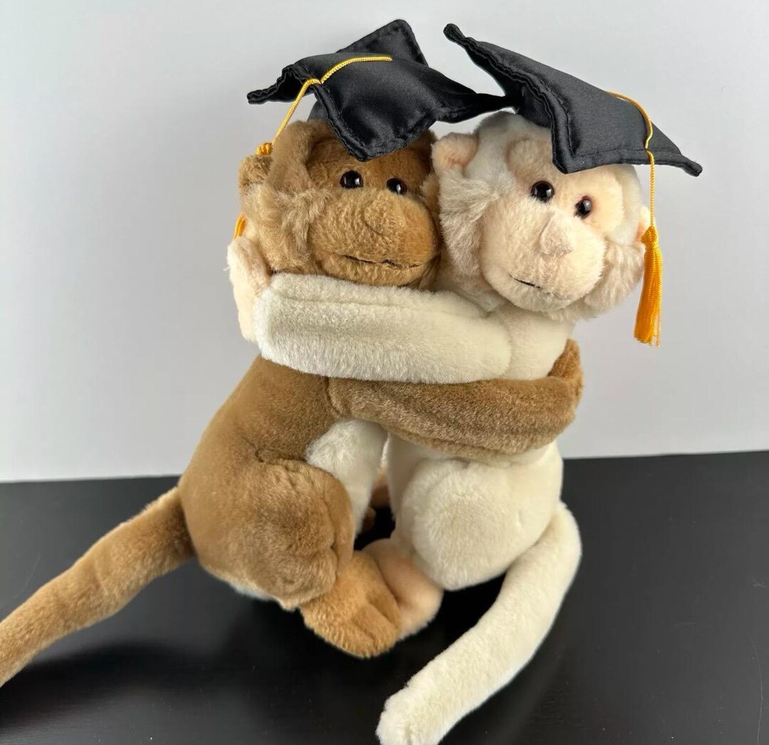 Hugging Graduation Monkeys Carlton Cards Plush Stuffed Animal 9 ...