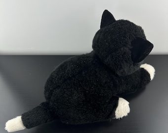 Vintage Merrythought Black White Tuxedo Cat Plush Stuffed Animal