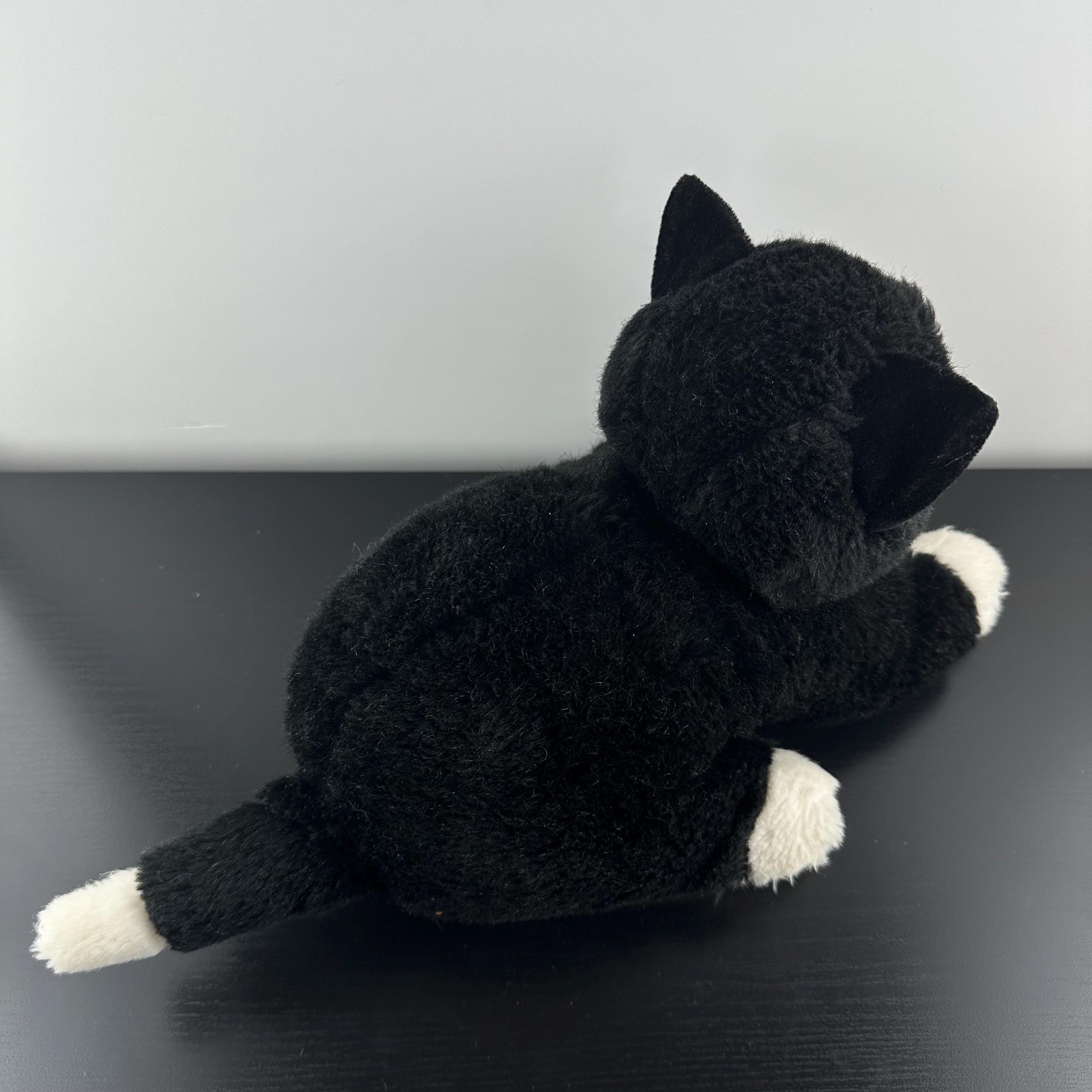 Vintage Merrythought Black White Tuxedo Cat Plush Stuffed Animal
