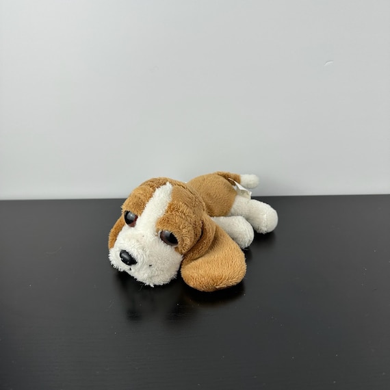 【希少】Berry Puppy ぬいぐるみ Russ Berrie Rare Lil Peepers Sniffy White Brown Basset Hound Puppy
