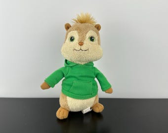 Vintage TY Mütze Babys Alvin und die Chipmunks Theodore Mütze Baby Plüschtier Chipmunk grün Hoodie