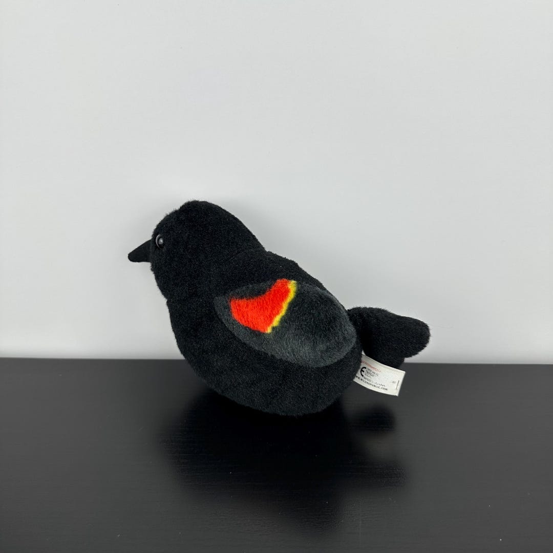 K&M International Plush Red Winged Black Bird Audubon Wild