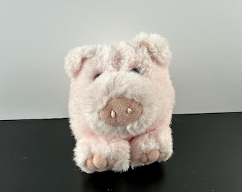 Vintage 1994 Purr-Fection By MJC Pink Pig Plush Cushy Critters Collection 4” Stuffed Animal Ball