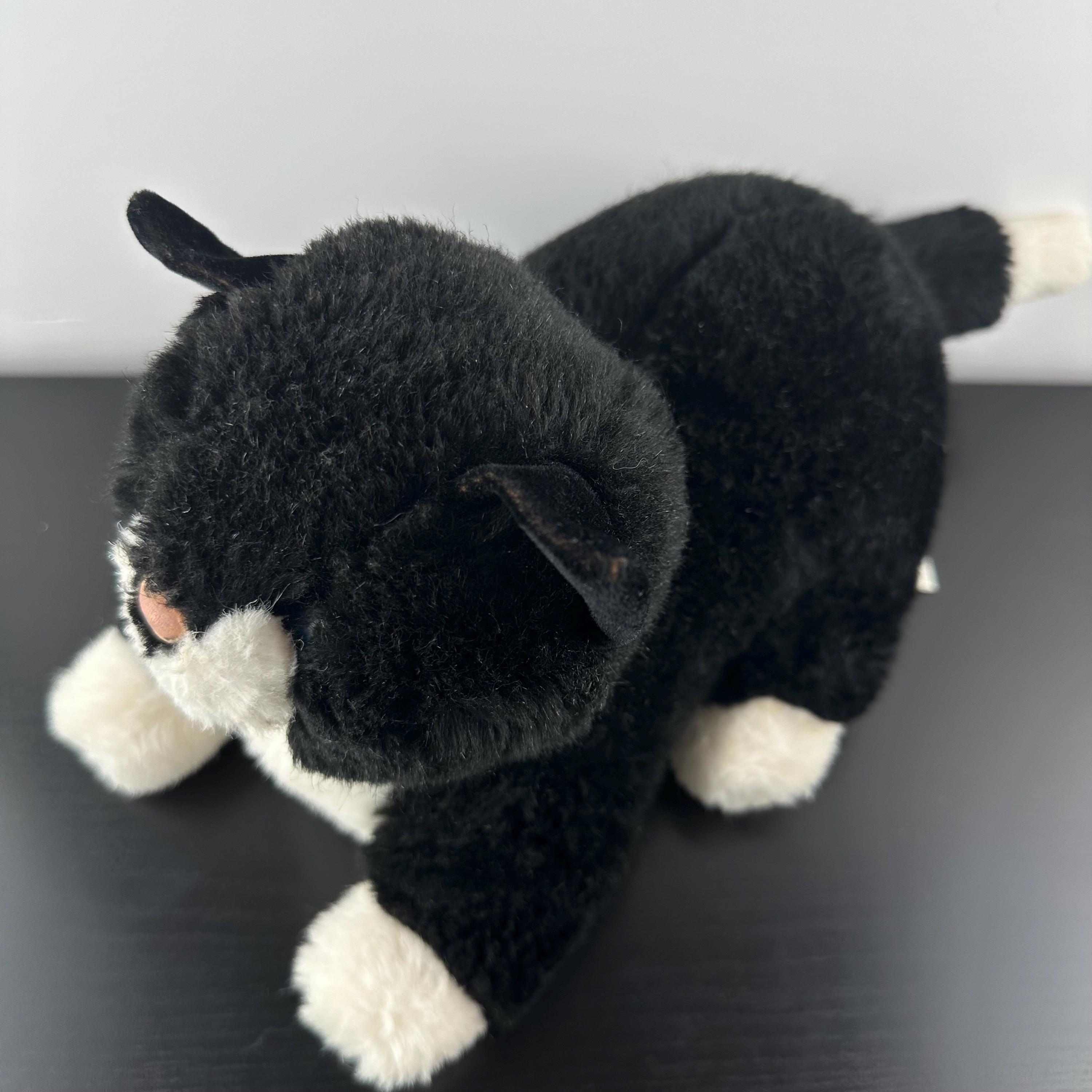 Vintage Merrythought Black White Tuxedo Cat Plush Stuffed Animal