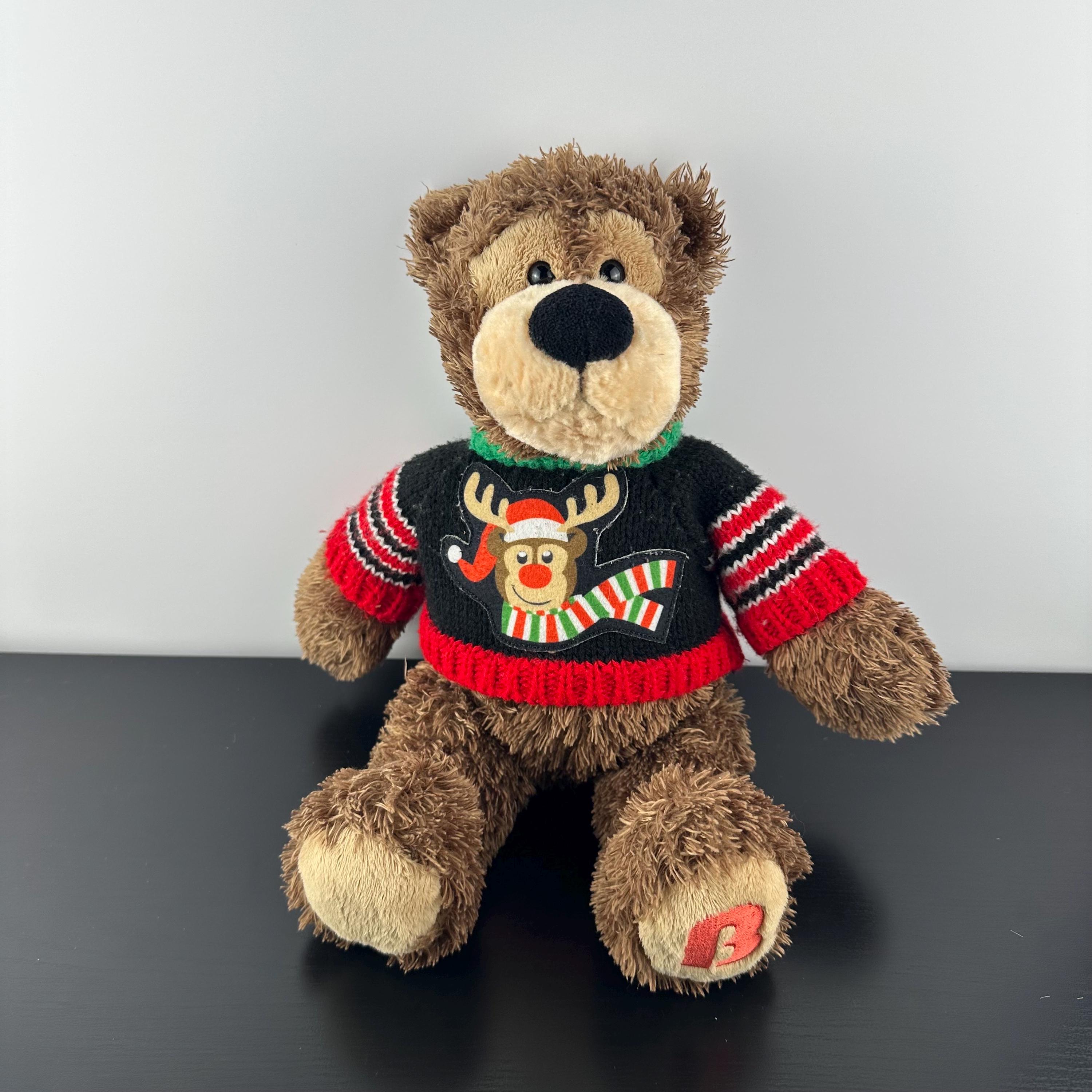 Vintage Gund Christmas Sweater Brown Teddy Bear 15” Plush Stuffed