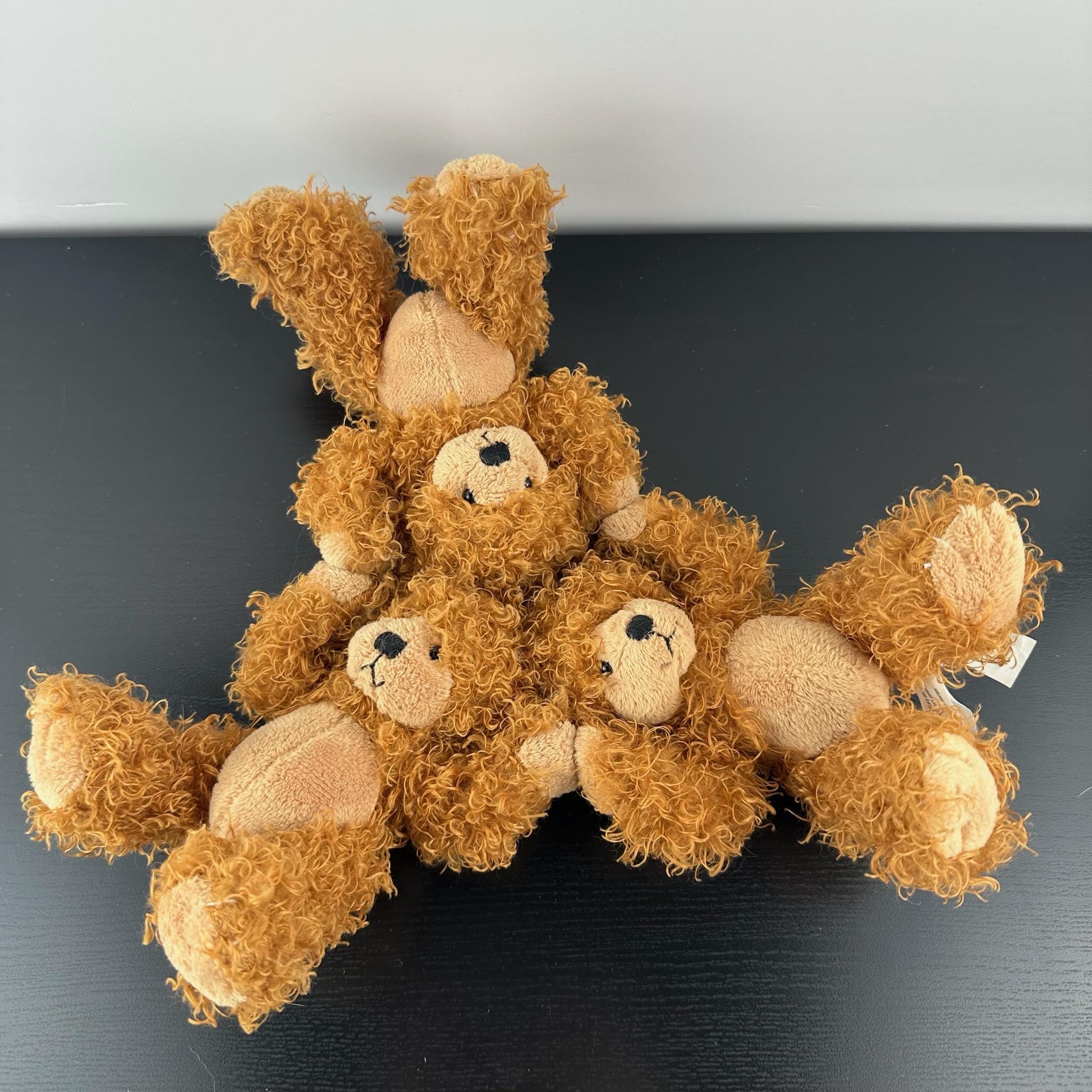 Russ Berrie Little Lost Bear Lot of 3 Brown Teddy Bears Magnetic