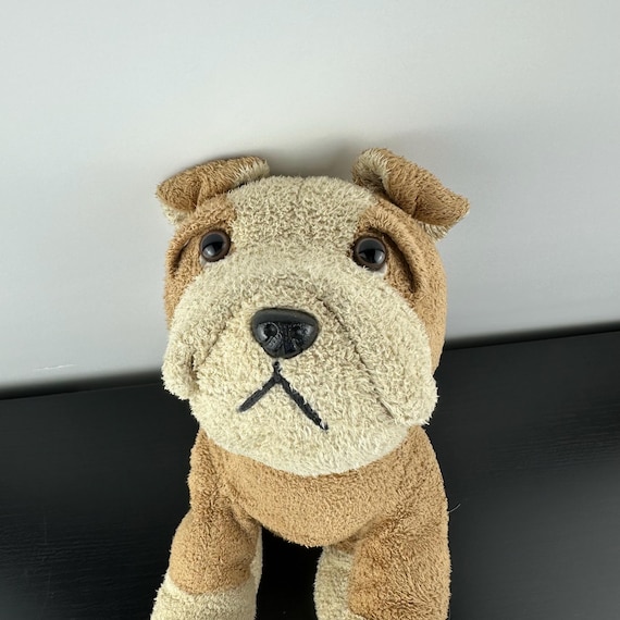 Russ Berrie Luv Pets Bullet Bulldog Brown Tan Chamois Dog Rare 10