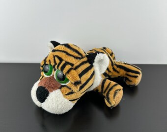 Russ Berrie Rare Lil Peepers Tuffley Tiger 9” Green Eyes Orange