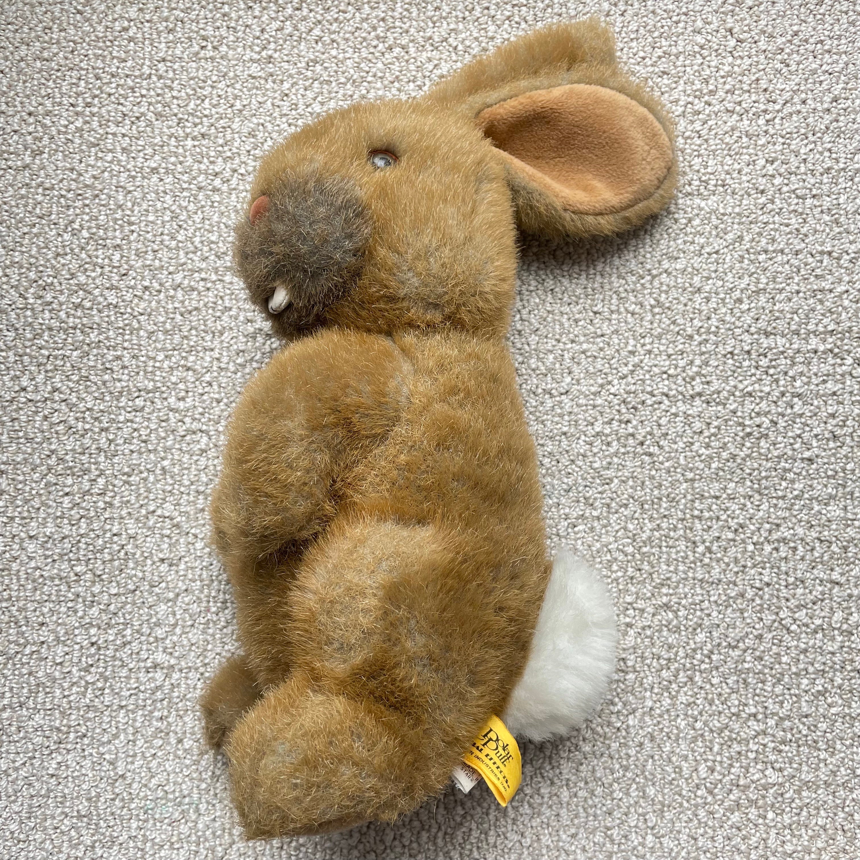 Vintage 1989 24k Polar Puff Brown Bunny Rabbit Stuffed Animal