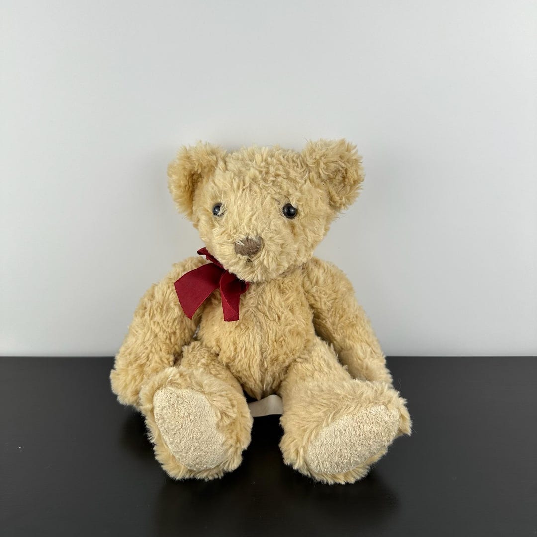 Russ Berrie Spencer Teddy Bear 10” Beige Brown Plush Stuffed Animal Red ...