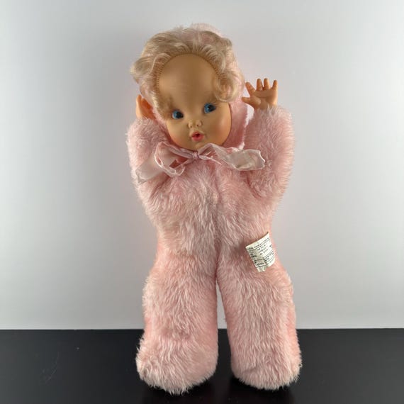 Vintage 1960s Regal Baby Doll Bonnet Pink Pyjamas Pink