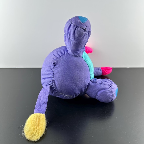 Vintage 1990 Stuffins Lumpy's Gang Nylon Puffalump Neon Purple Cow