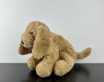 Cucciolo di peluche vintage Gund Puddles color beige, cane Labrador dorato, piccolo, 25 cm
