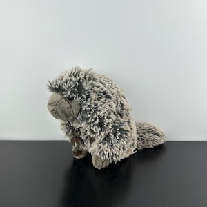 Wild Republic Cuddlekins Porcupine 8&quot; Gray Brown K&M Hedgehog Plush Stuffed Animal Vintage Collectible