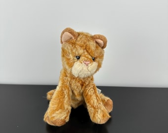 Russ Berrie Whiskers the Cat Plush Stuffed Animal Orange Tabby Kitty 7" Vintage Beans
