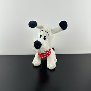 Idefix hond Asterix Obelix pluche realistisch wit knuffeldier pluche knuffel Dogmatix vintage verzamelobject 7"