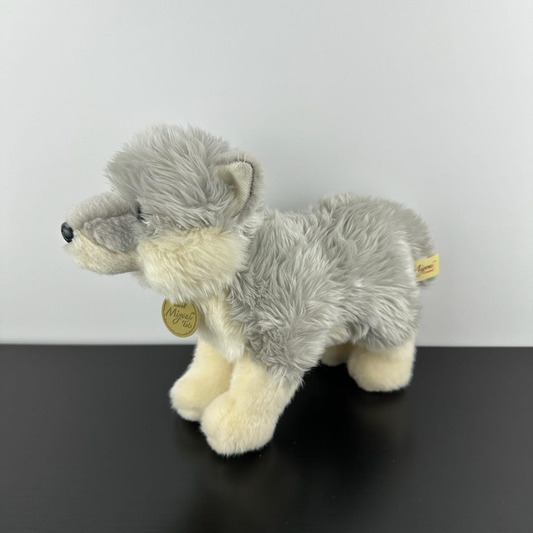 Aurora Miyoni Tots Wolf Pup 10” Realistic Gray White Plush Stuffed ...